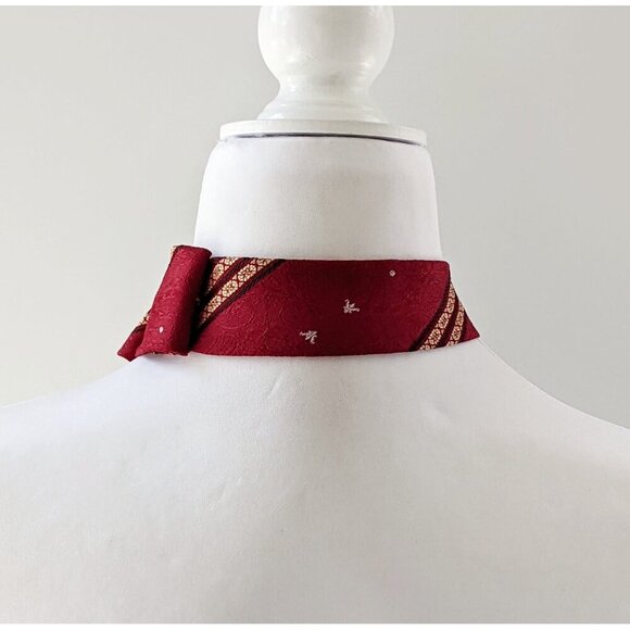 Ogsplosh Red And Gold Ascot - Vintage Scarf - Casual Accessories For Women - NEW - Picture 6 of 8